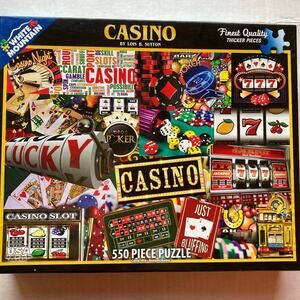 HTF White Mountain "Casino" Puzzle by Lois B. Sutton 550 Pieces Complt Pre-Owned